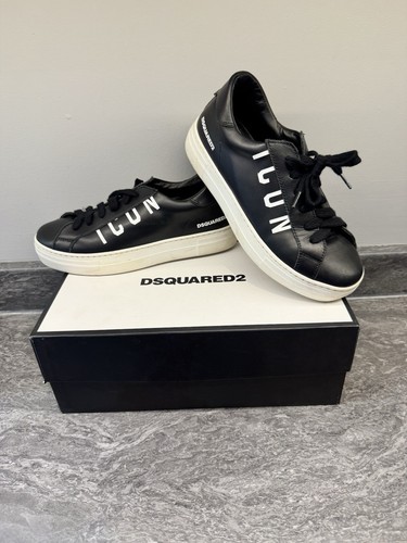Dsquared2 black leather logo - black,